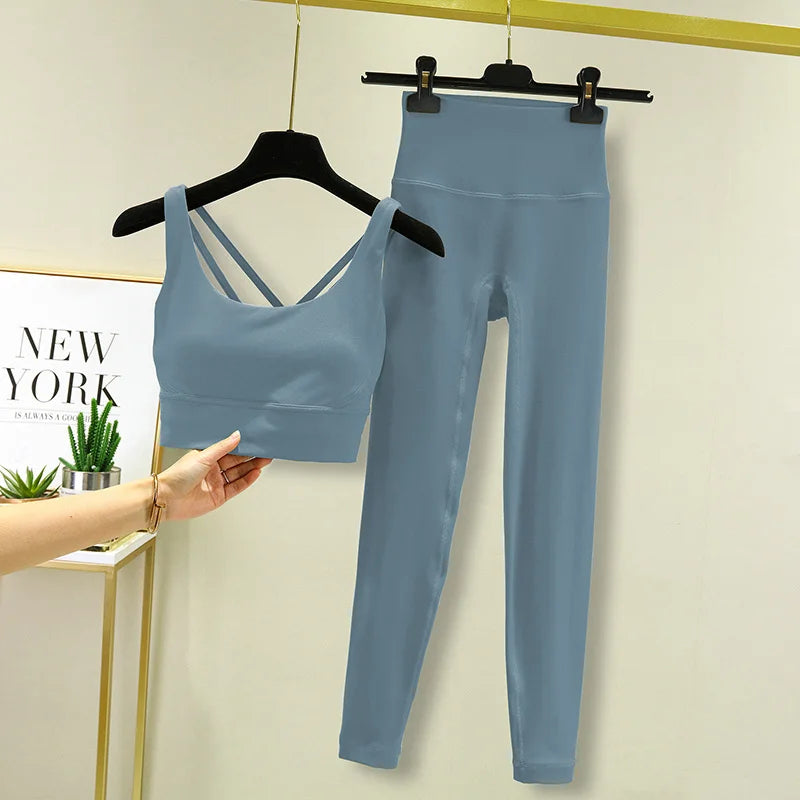 Ensemble yoga 2 pieces brassiere et legging taille haute LUXEPULSE - photo 13