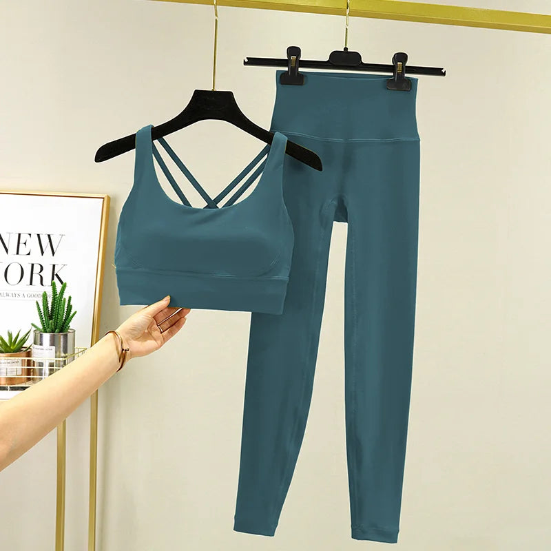 Ensemble yoga 2 pieces brassiere et legging taille haute LUXEPULSE - photo 14