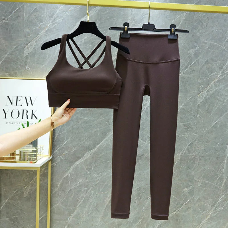 Ensemble yoga 2 pieces brassiere et legging taille haute LUXEPULSE - photo 10