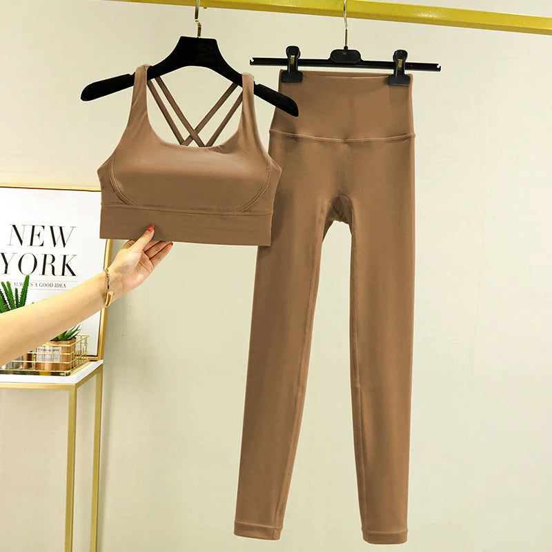 Ensemble yoga 2 pieces brassiere et legging taille haute LUXEPULSE - photo 12