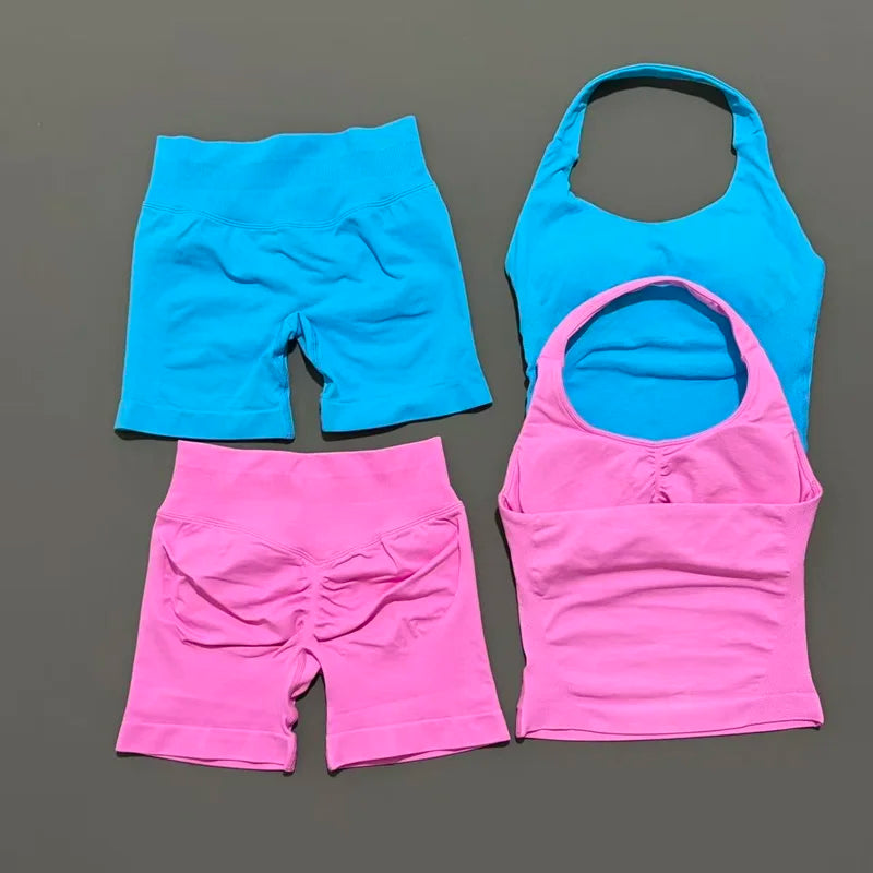 Ensemble yoga 2 pieces brassiere dos nu et short push-up LUXEPULSE - photo 2