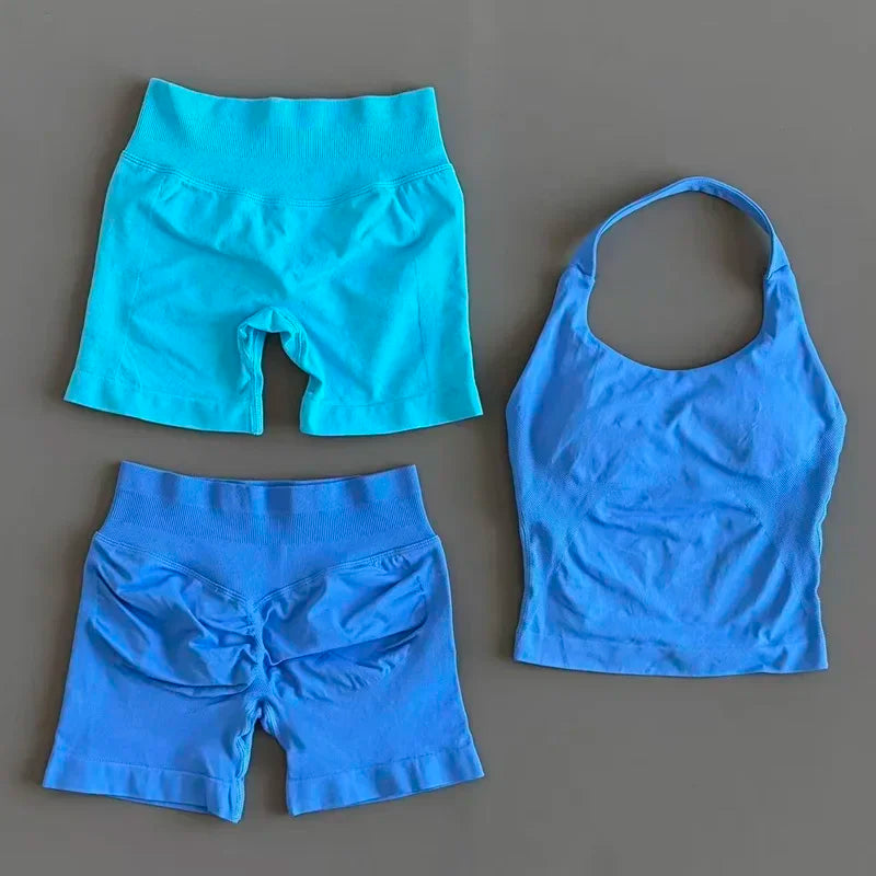 Ensemble yoga 2 pieces brassiere dos nu et short push-up LUXEPULSE - photo 4