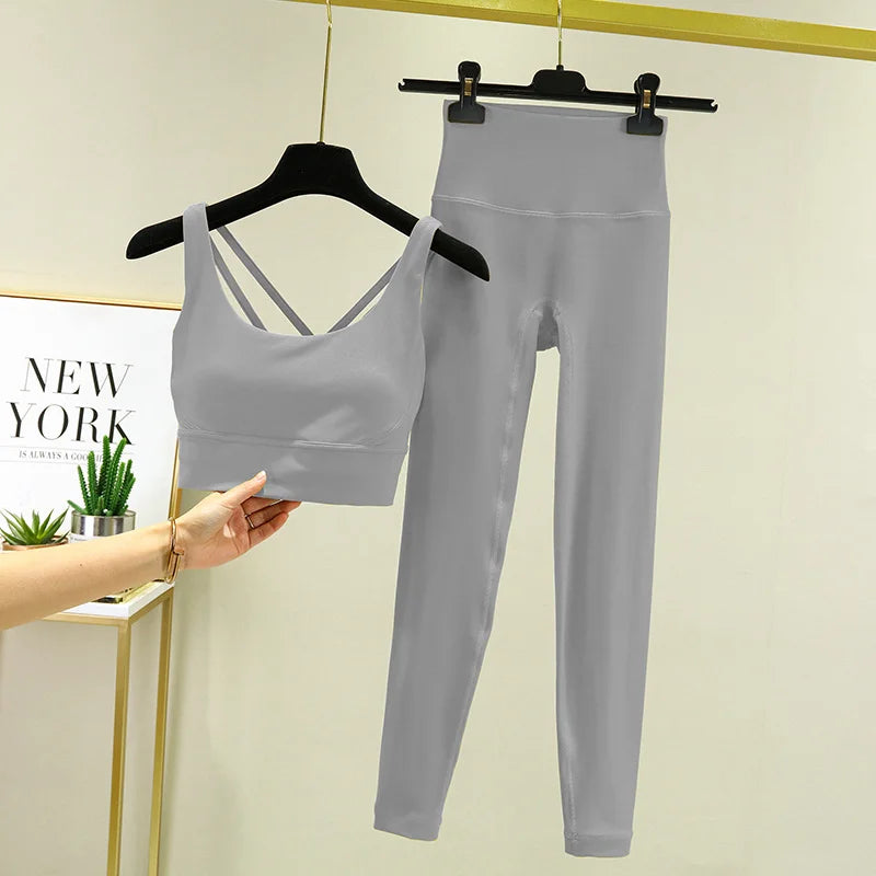 Ensemble yoga 2 pieces brassiere et legging taille haute LUXEPULSE - photo 15