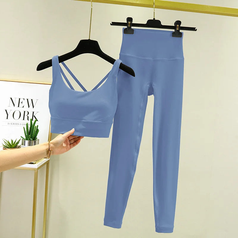 Ensemble yoga 2 pieces brassiere et legging taille haute LUXEPULSE - photo 11