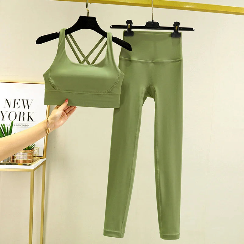 Ensemble yoga 2 pieces brassiere et legging taille haute LUXEPULSE - photo 8