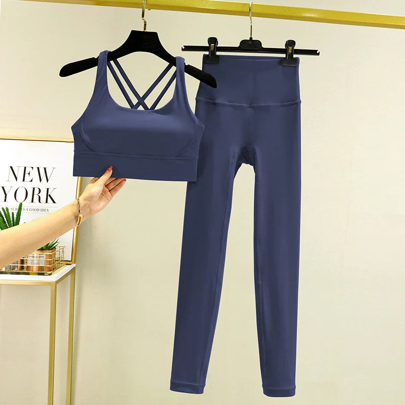 Ensemble yoga 2 pieces brassiere et legging taille haute LUXEPULSE - photo 17