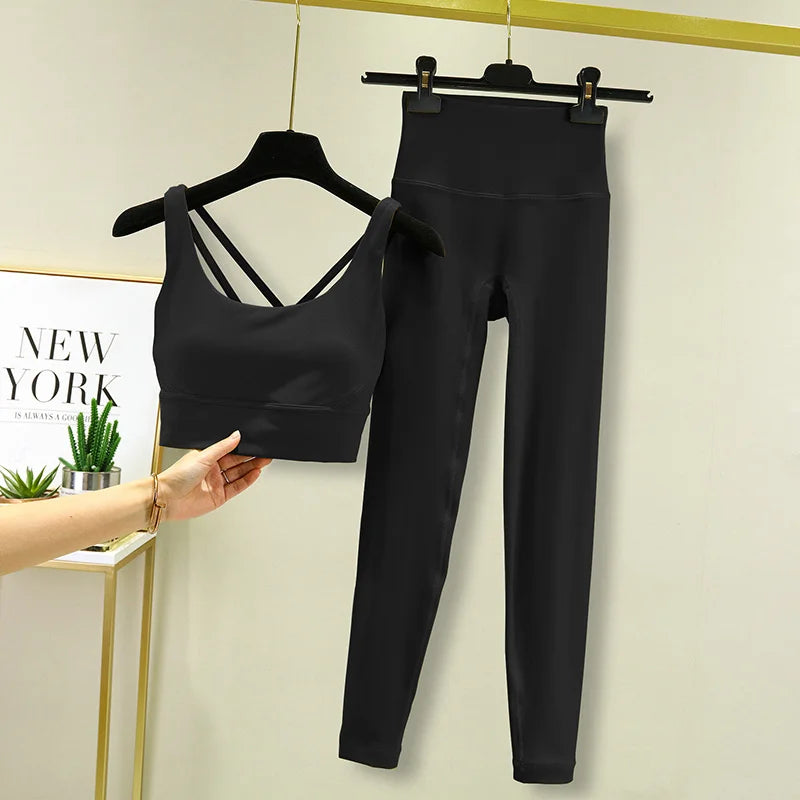 Ensemble yoga 2 pieces brassiere et legging taille haute LUXEPULSE - photo 23