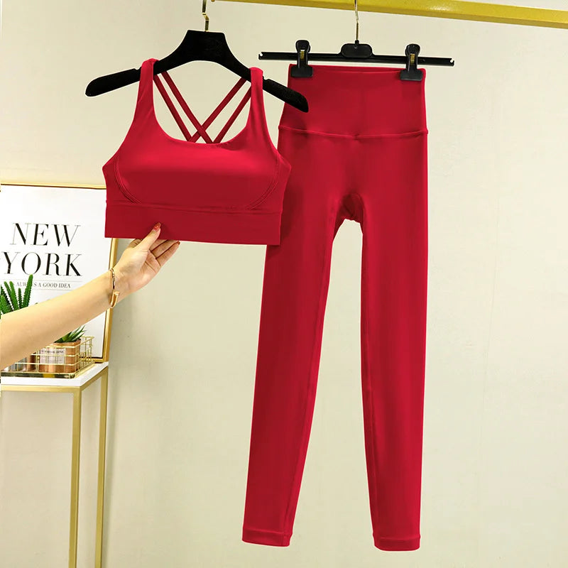 Ensemble yoga 2 pieces brassiere et legging taille haute LUXEPULSE - photo 21