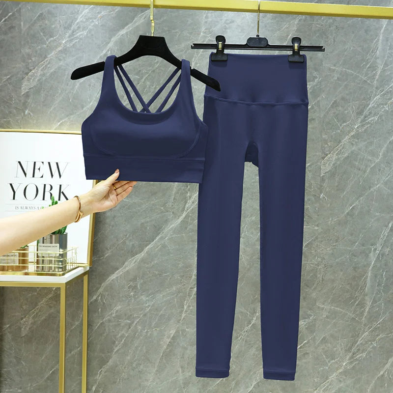 Ensemble yoga 2 pieces brassiere et legging taille haute LUXEPULSE - photo 16