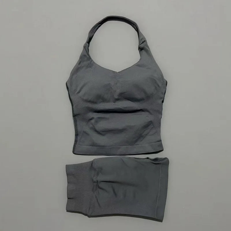 Ensemble yoga 2 pieces brassiere dos nu et short push-up LUXEPULSE - photo 10