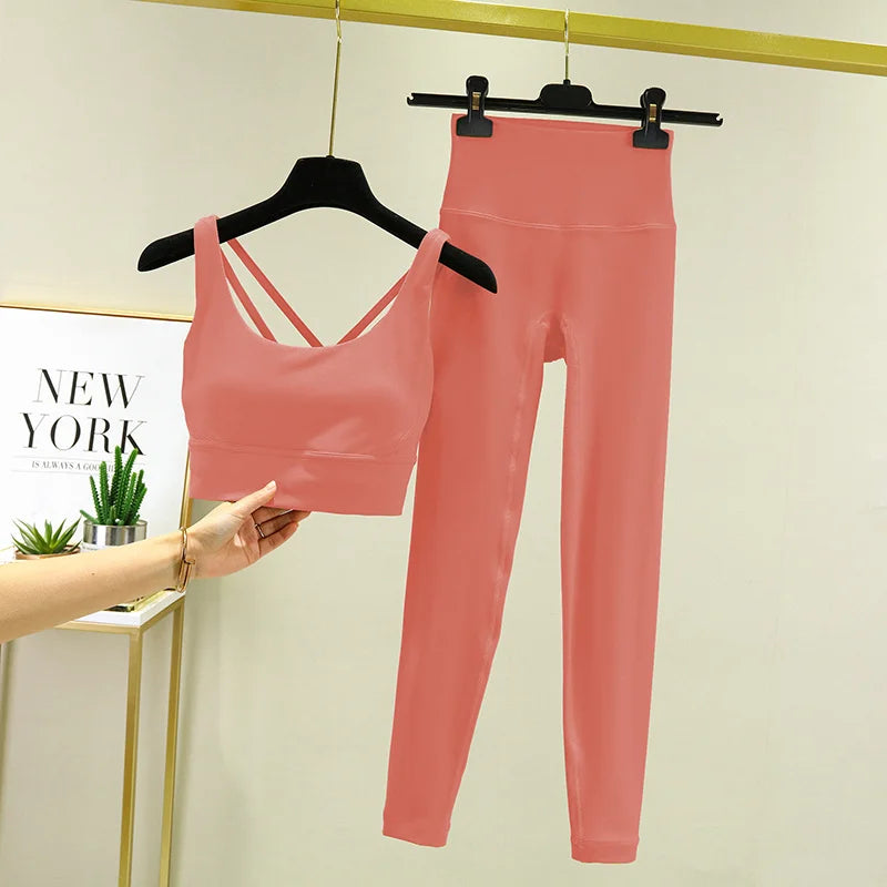 Ensemble yoga 2 pieces brassiere et legging taille haute LUXEPULSE - photo 25
