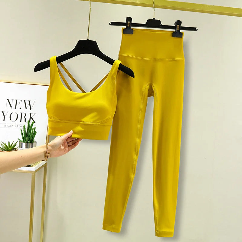 Ensemble yoga 2 pieces brassiere et legging taille haute LUXEPULSE - photo 18
