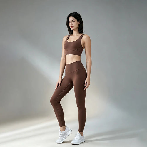 Ensemble yoga 2 pieces brassiere et legging taille haute LUXEPULSE - photo 2