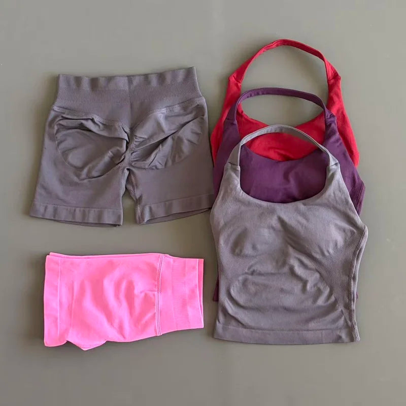 Ensemble yoga 2 pieces brassiere dos nu et short push-up LUXEPULSE - photo 3