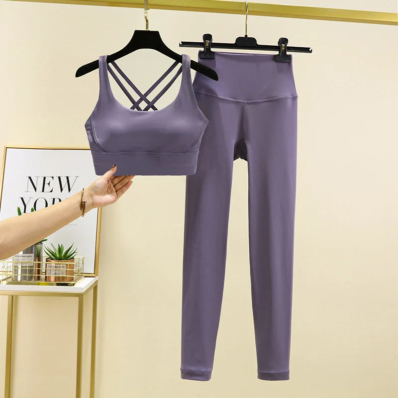 Ensemble yoga 2 pieces brassiere et legging taille haute LUXEPULSE - photo 19